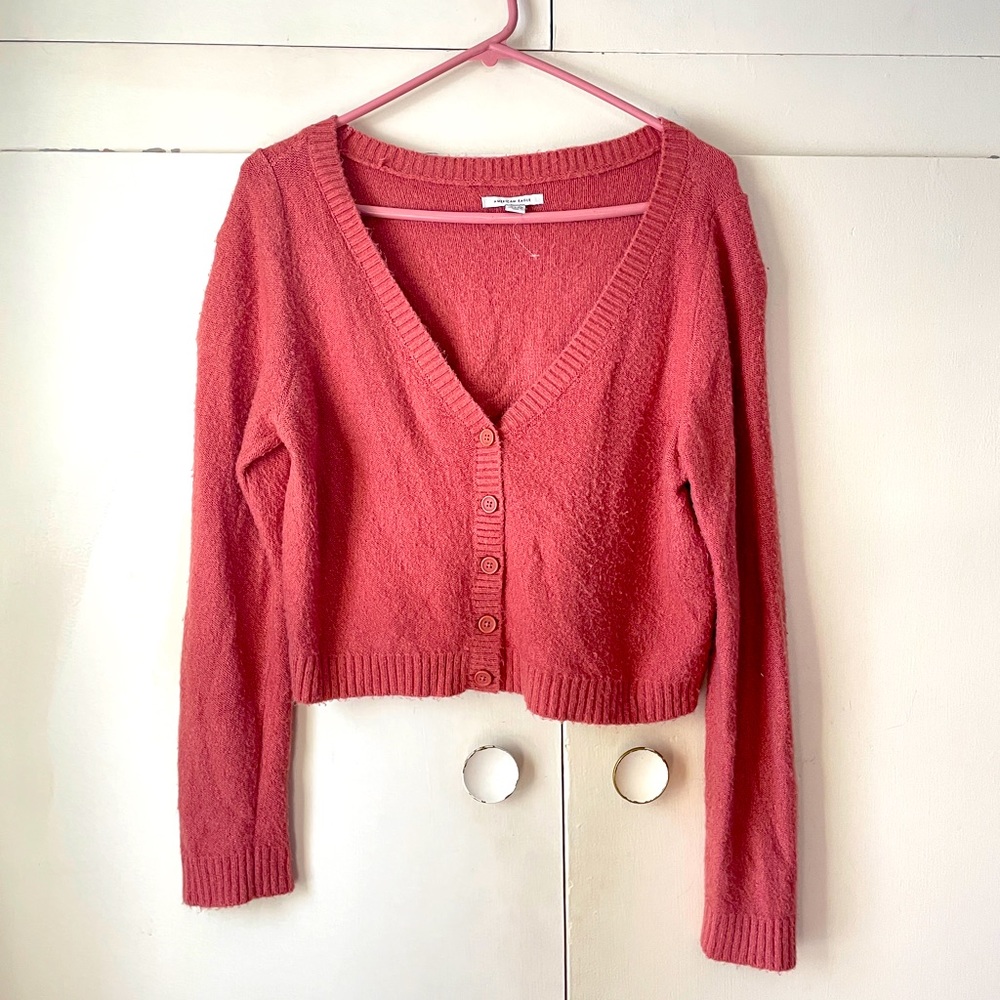 Cropped American Eagle button up cardigan